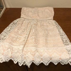 Strapless White Mini Dress - Perfect for Brides!